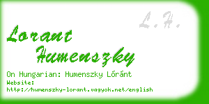 lorant humenszky business card