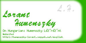 lorant humenszky business card